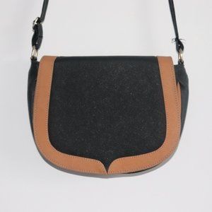 Faux Leather Black and Brown Bag